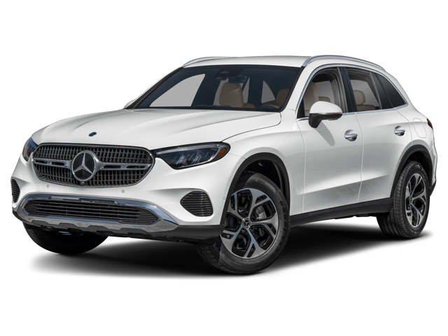 White 2025 Mercedes-Benz GLC 350e 4MATIC® on display